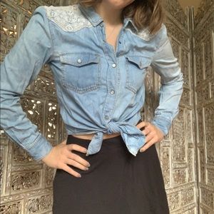Denim button down